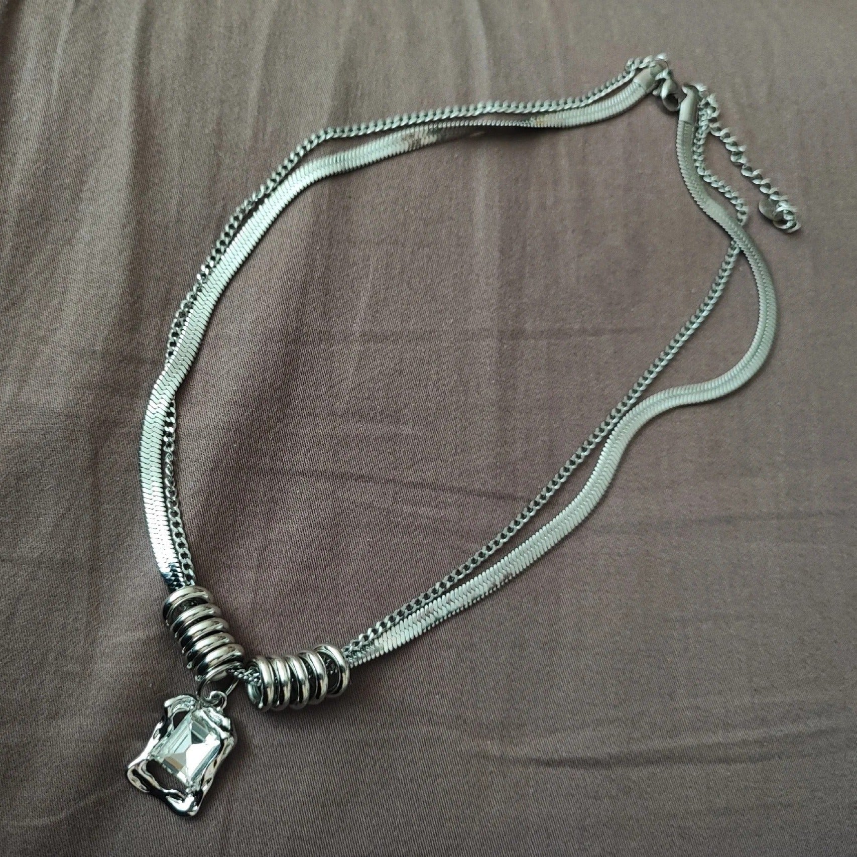 Onyx Gemstone Silver Necklace