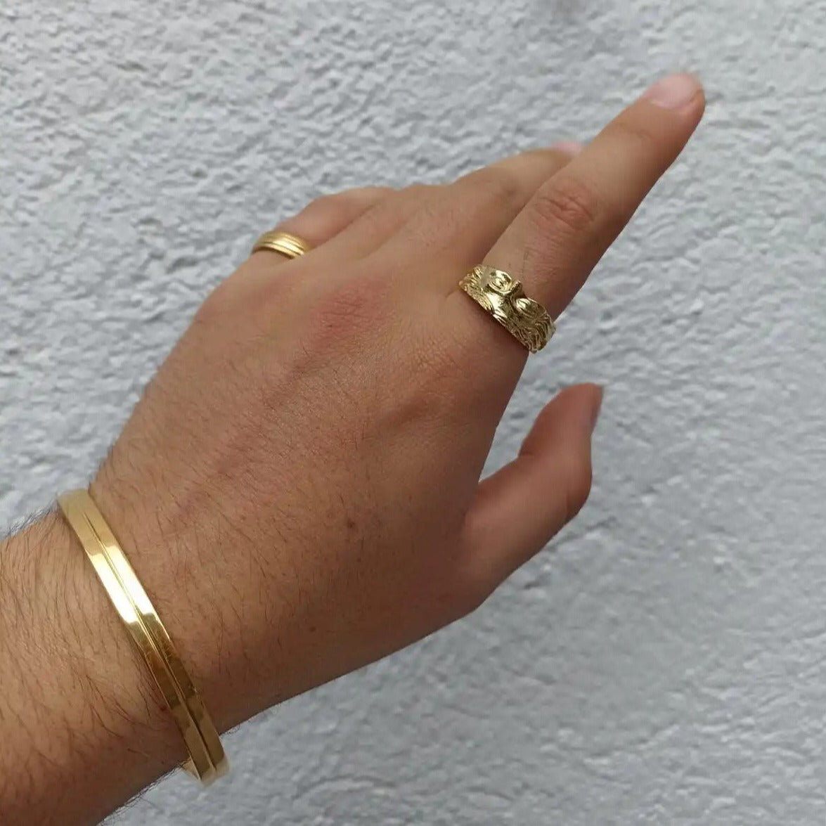 Greek God Unisex Gold Ring