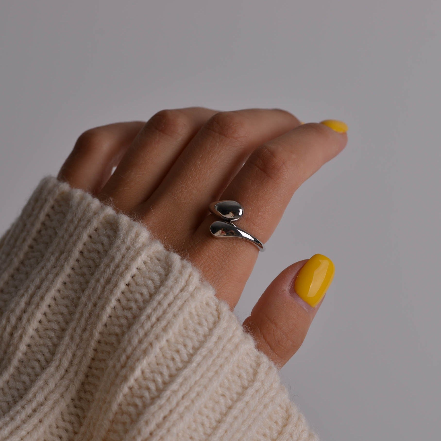 Twisted Drop Silver and Gold Rings
