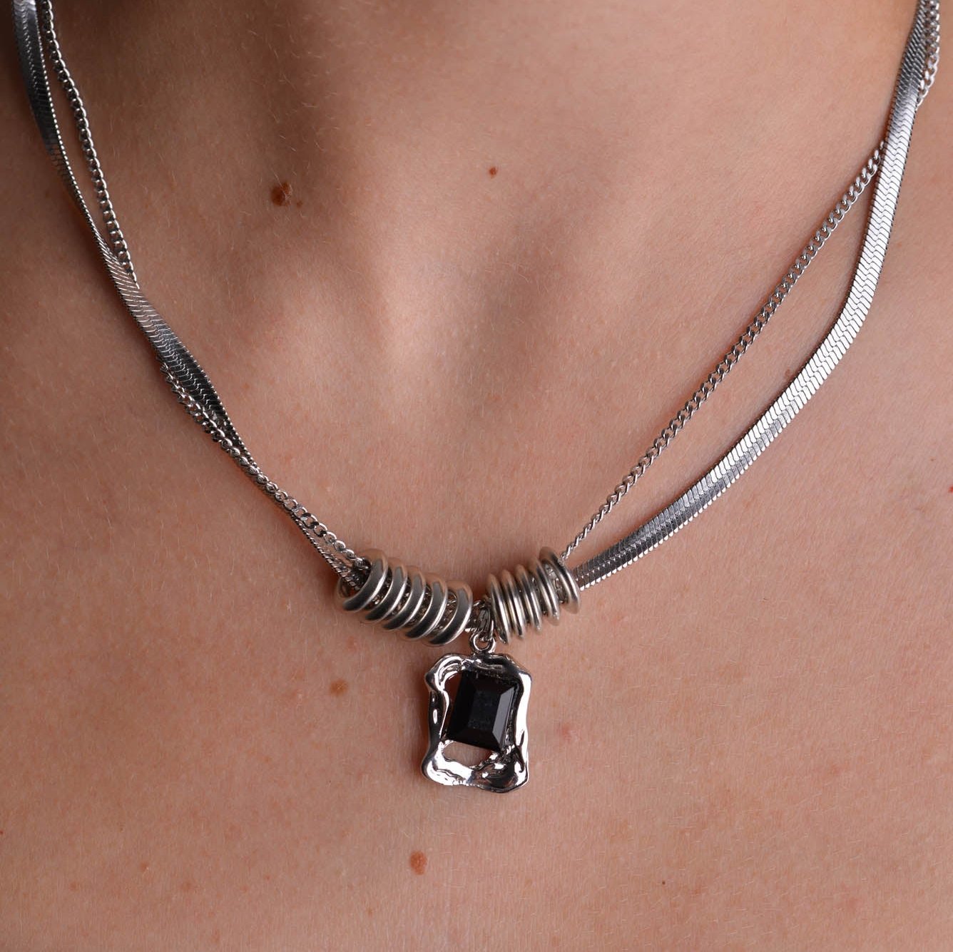 Onyx Silver Necklace