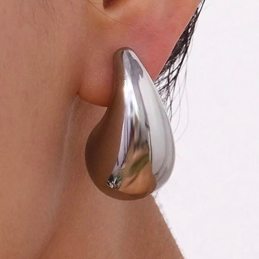 Chunky silver earrings