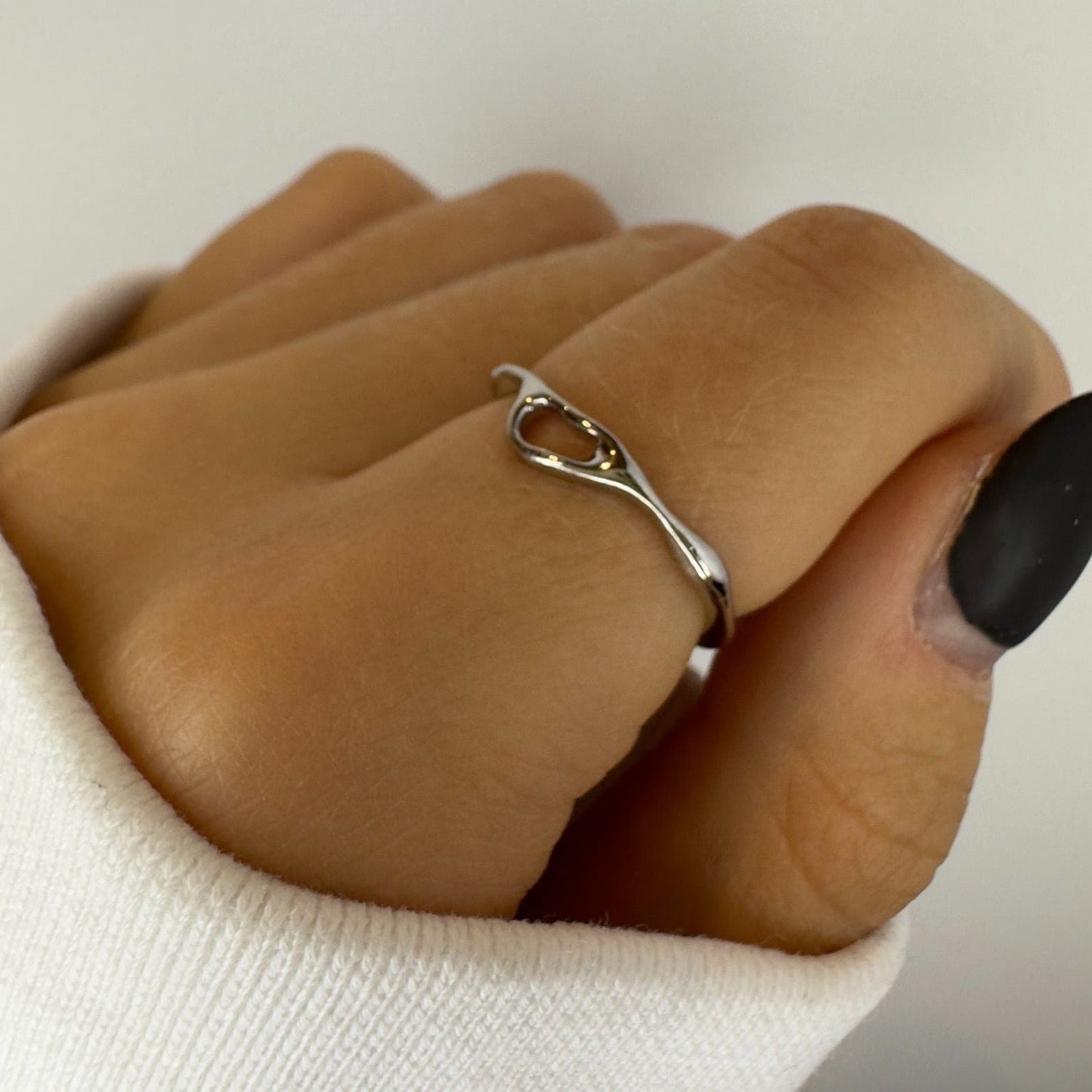 Silver Thin Ring set for Women - adjustable size