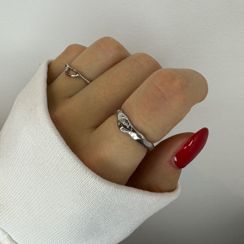 Silver Thin Ring set for Women - adjustable size
