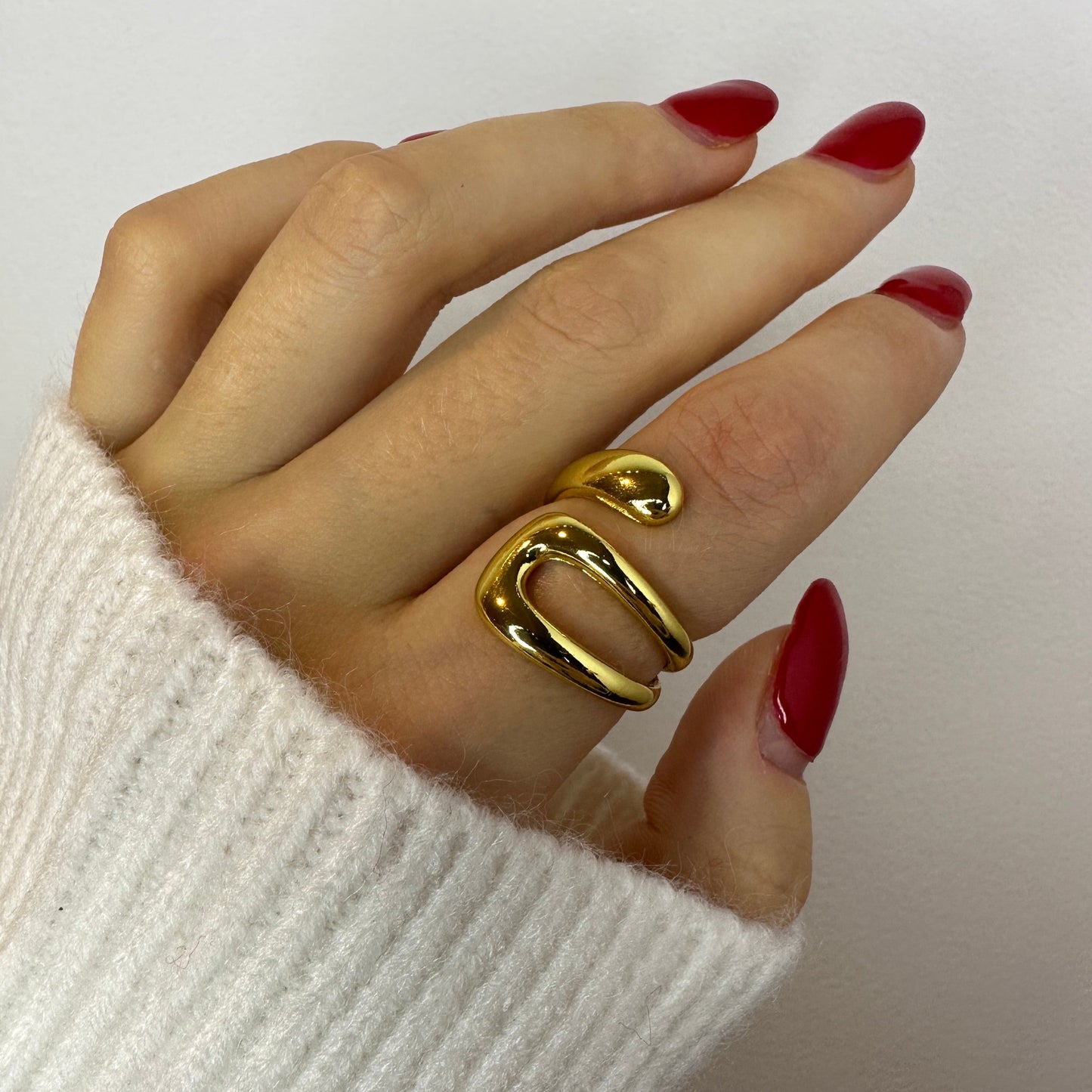 Chunky Gold Geometric Ring