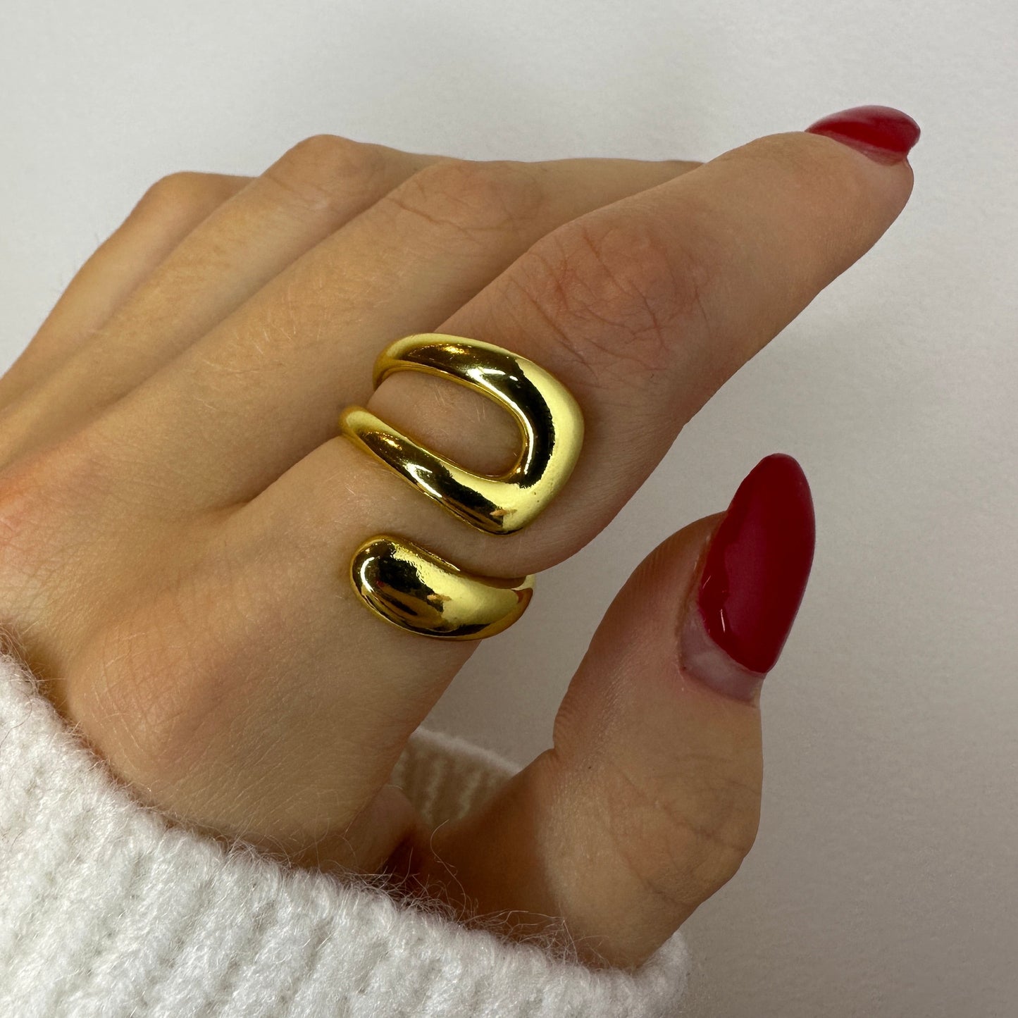 Chunky Gold Geometric Ring