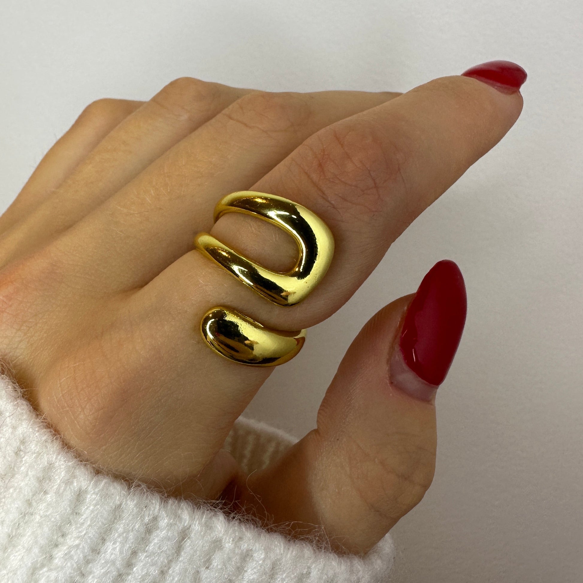 Chunky Gold Geometric Ring