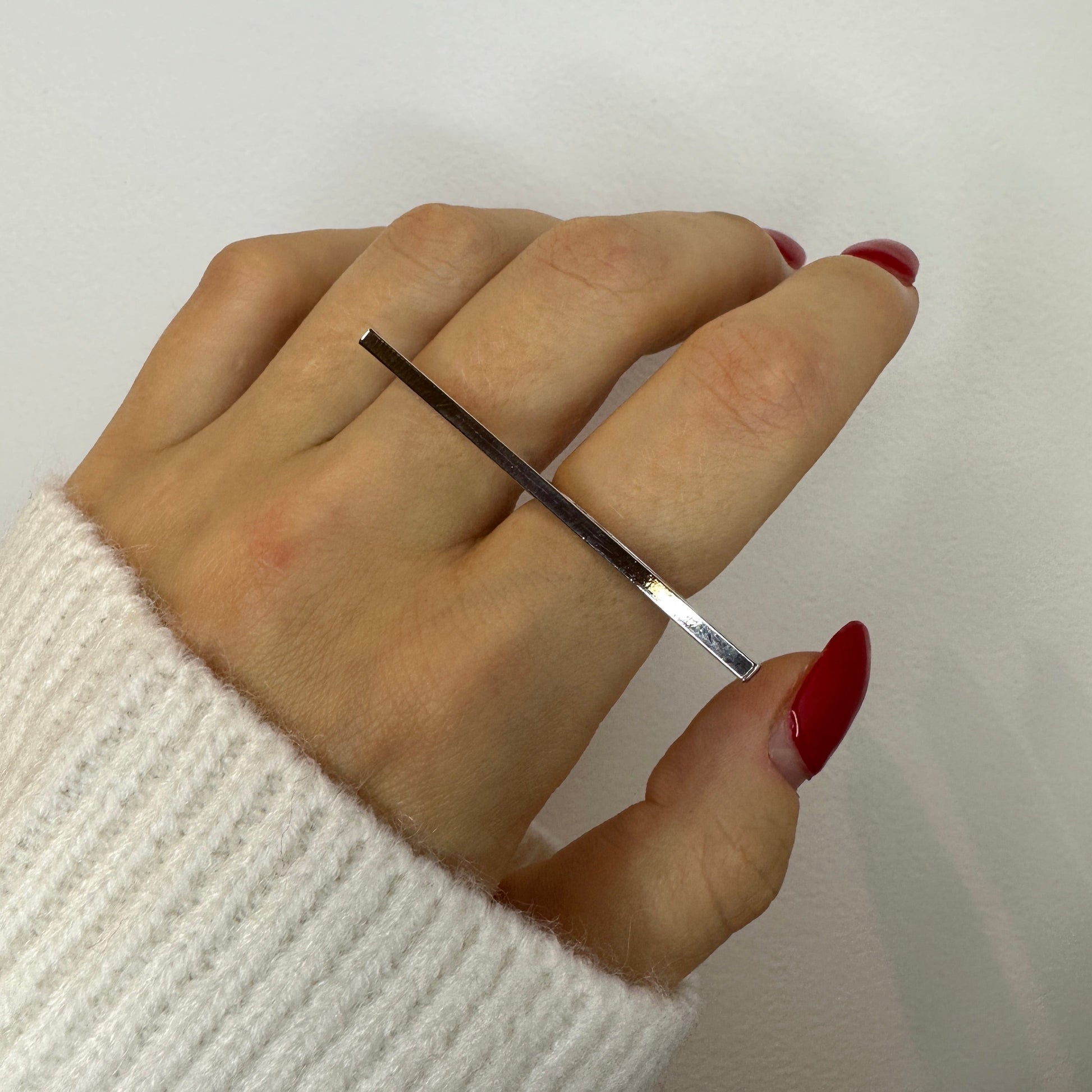 Flat Surface Large Bar Ring