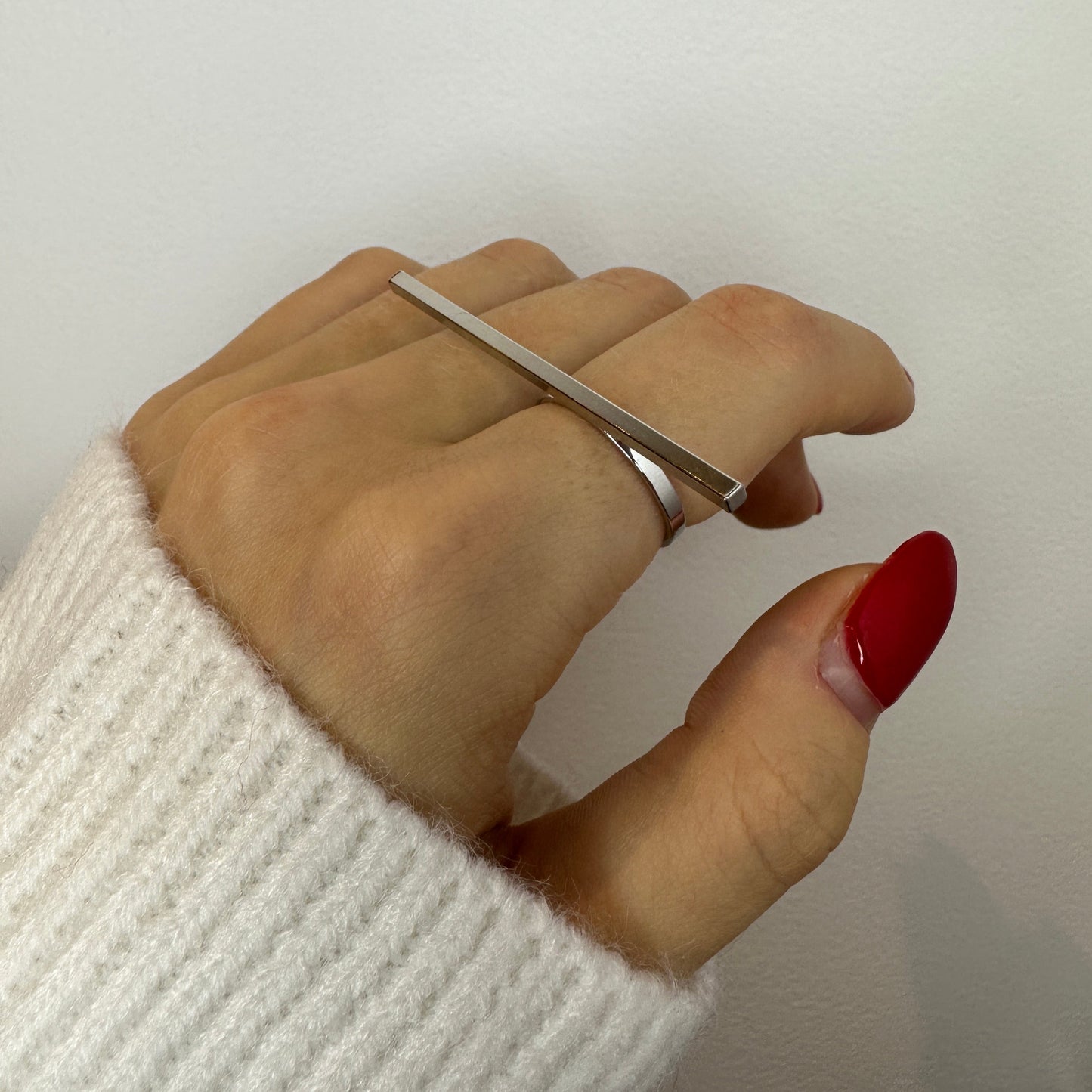 Flat Surface Large Bar Ring