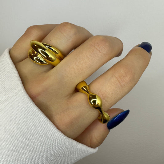 Gold Chunky Adjustable Rings