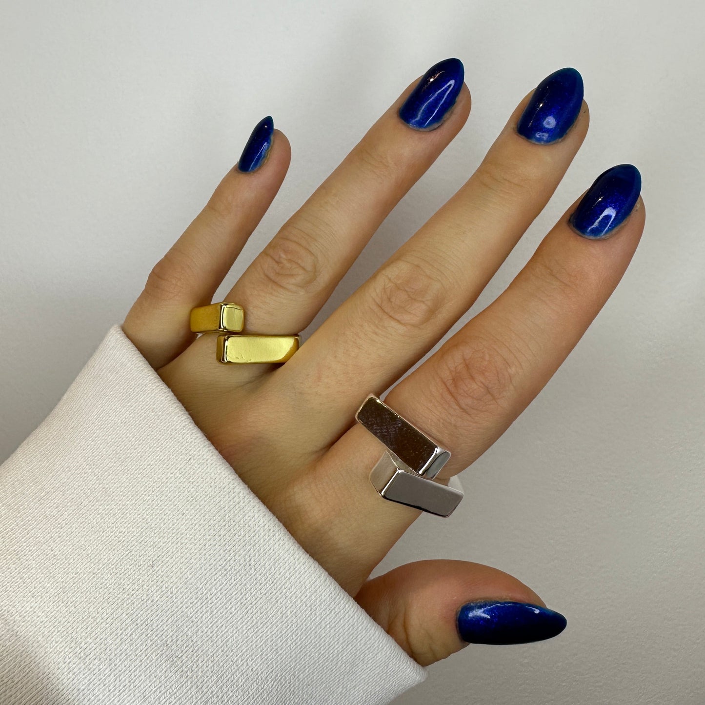 Signet Gold and Silver Bar Rings