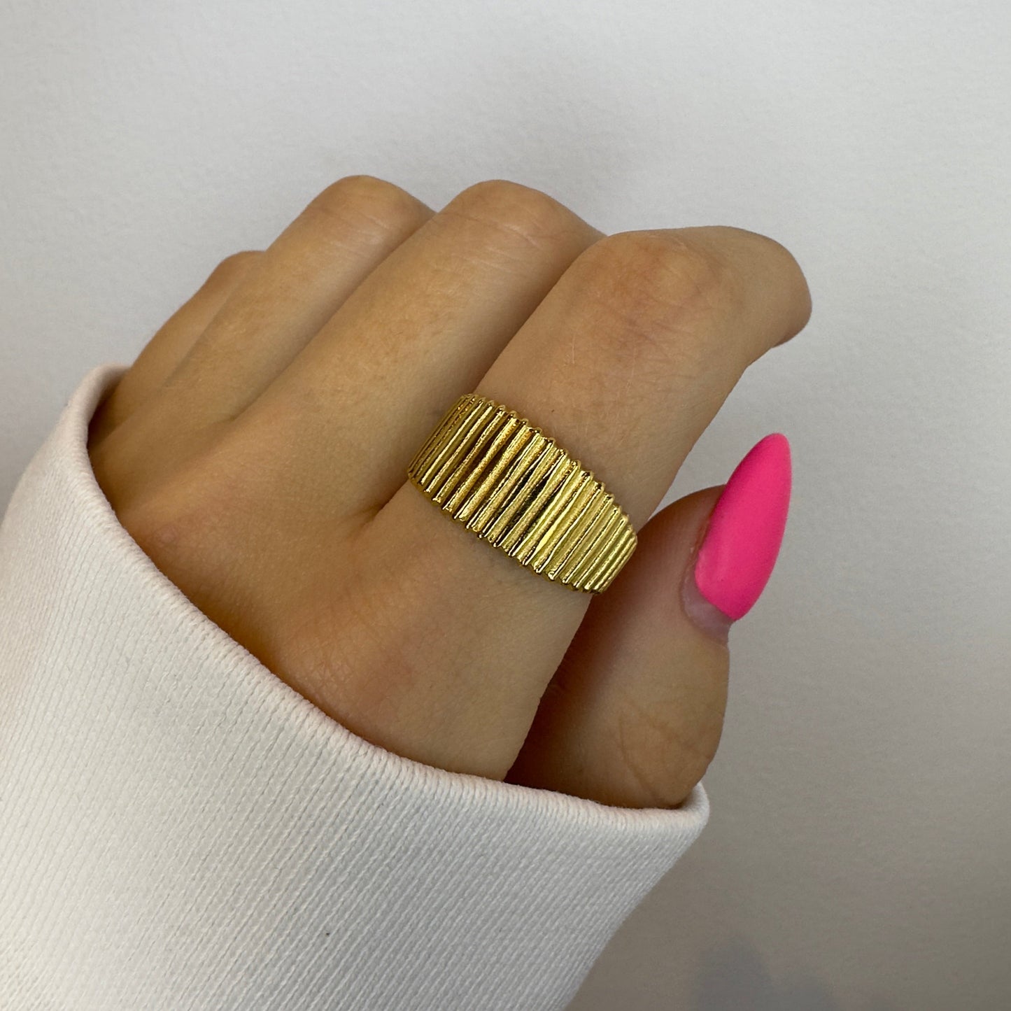 Gold plated Snake chunky ring set
