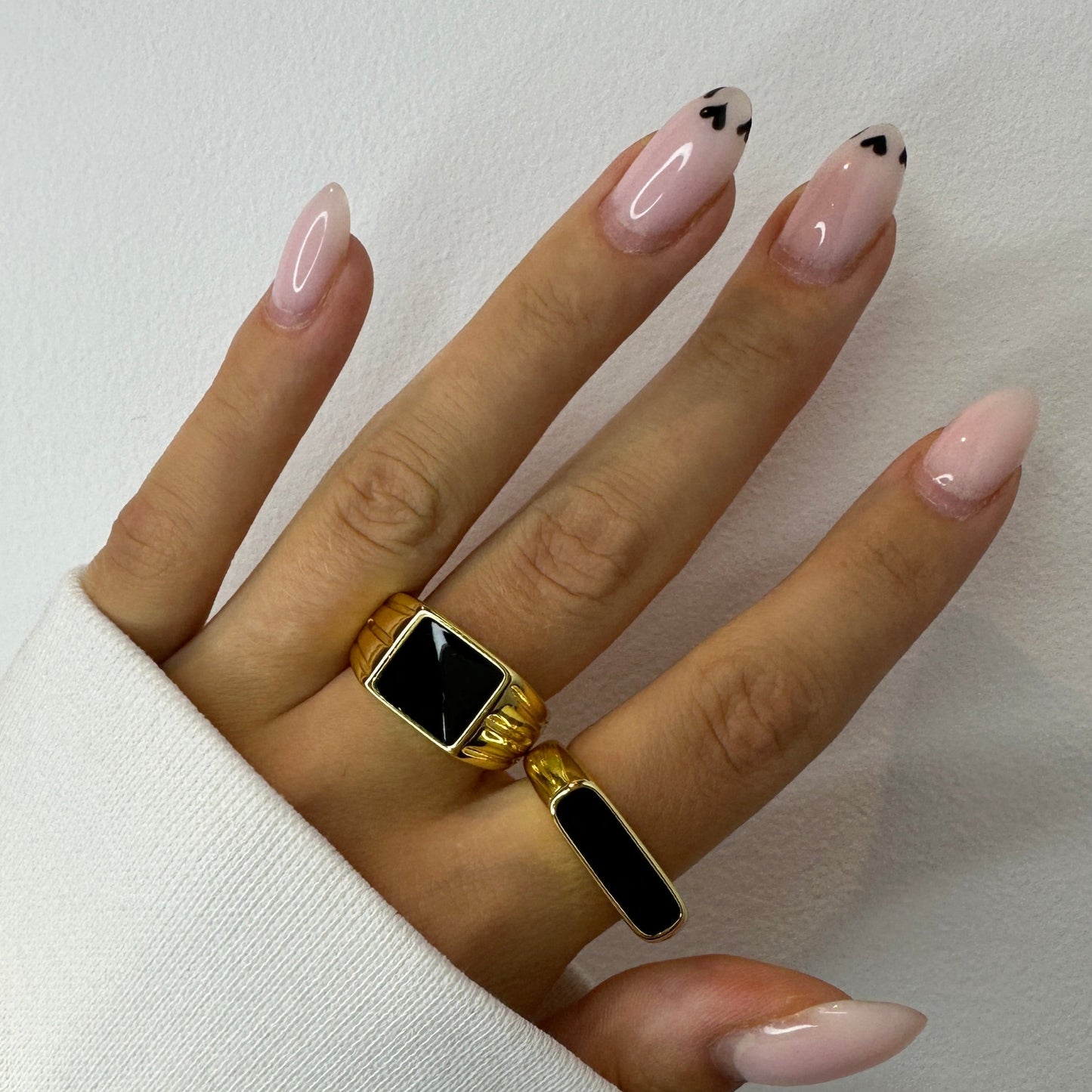 Unisex Gold Onyx Rings