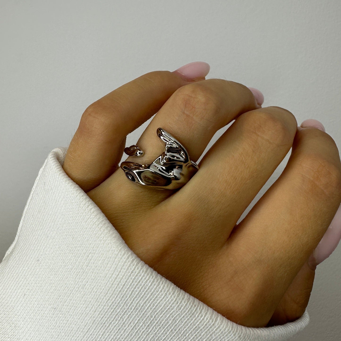 Moon Style Silver Ring