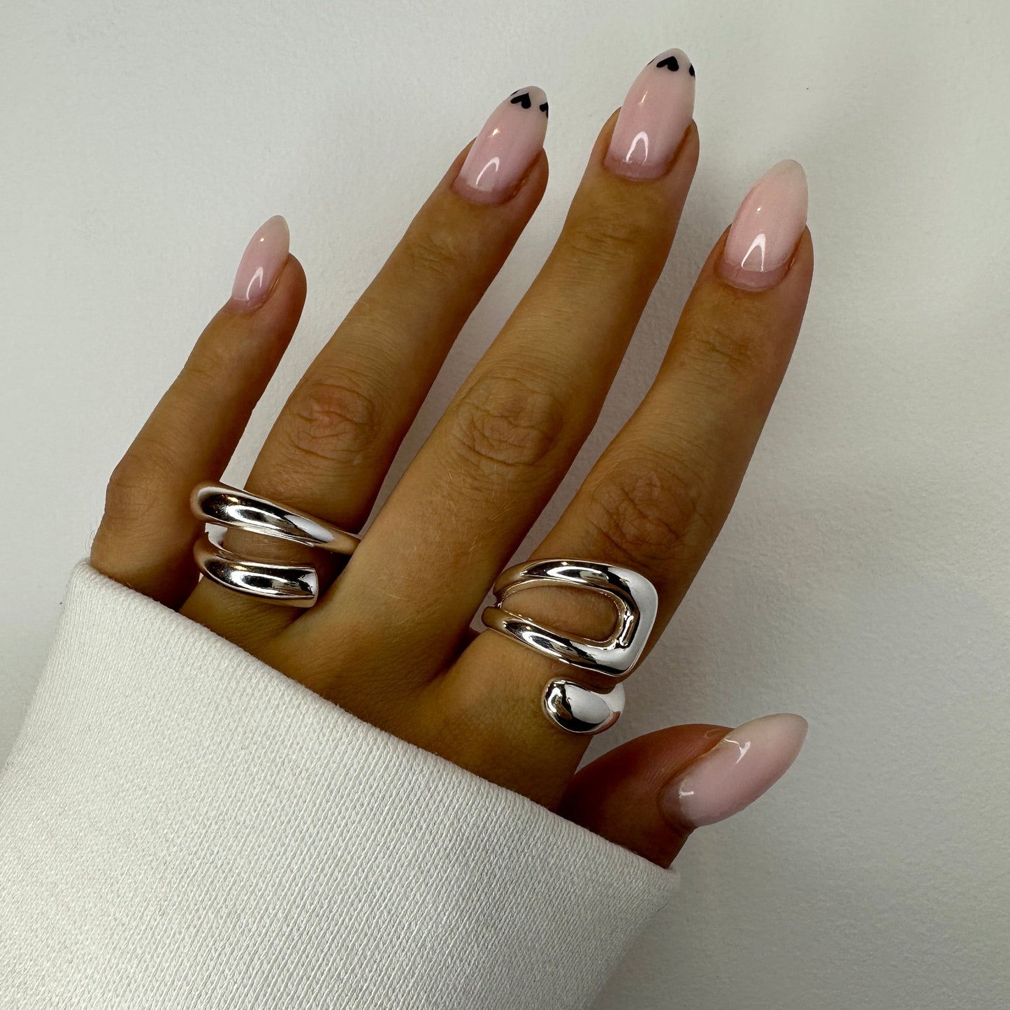 Geometric Irregular Silver Rings
