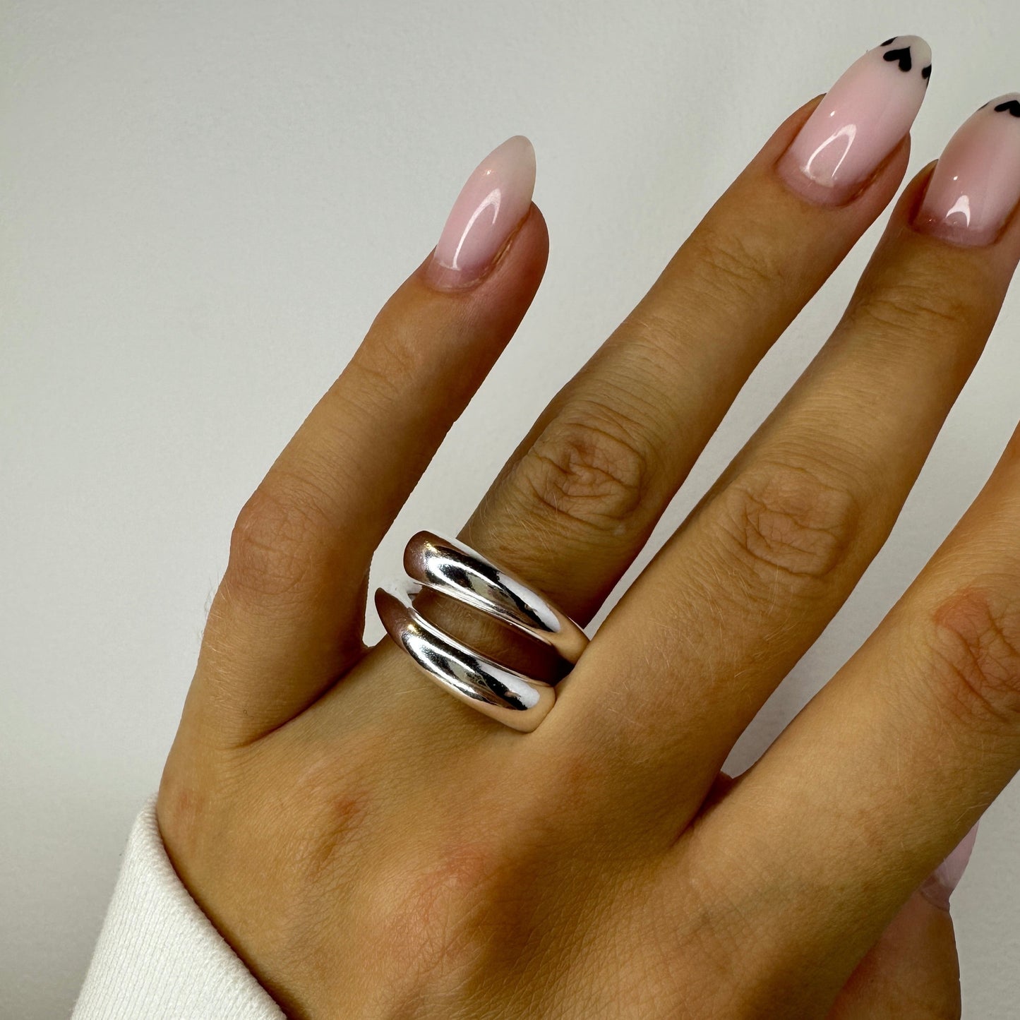 Geometric Irregular Silver Rings