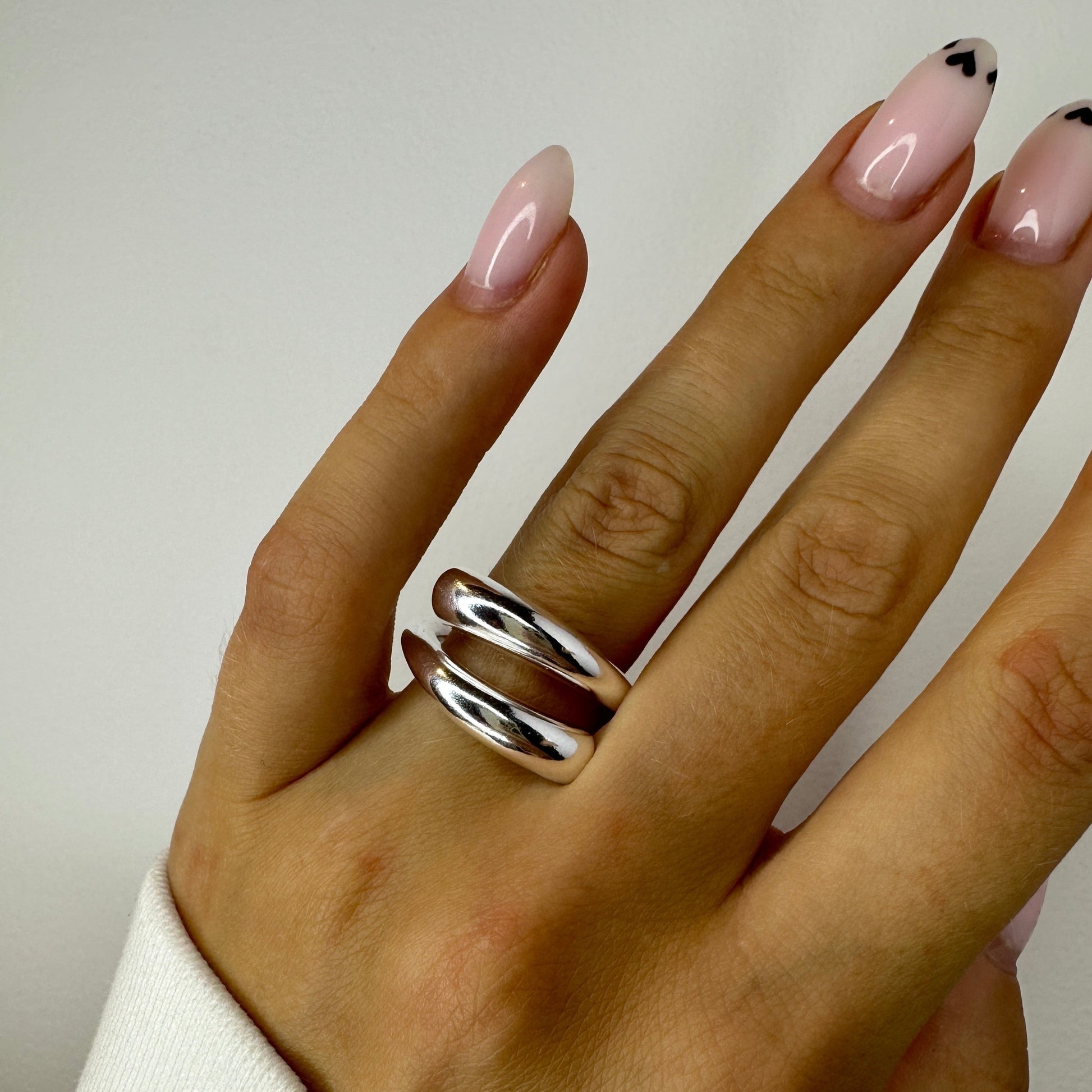 Geometric Irregular Silver Rings