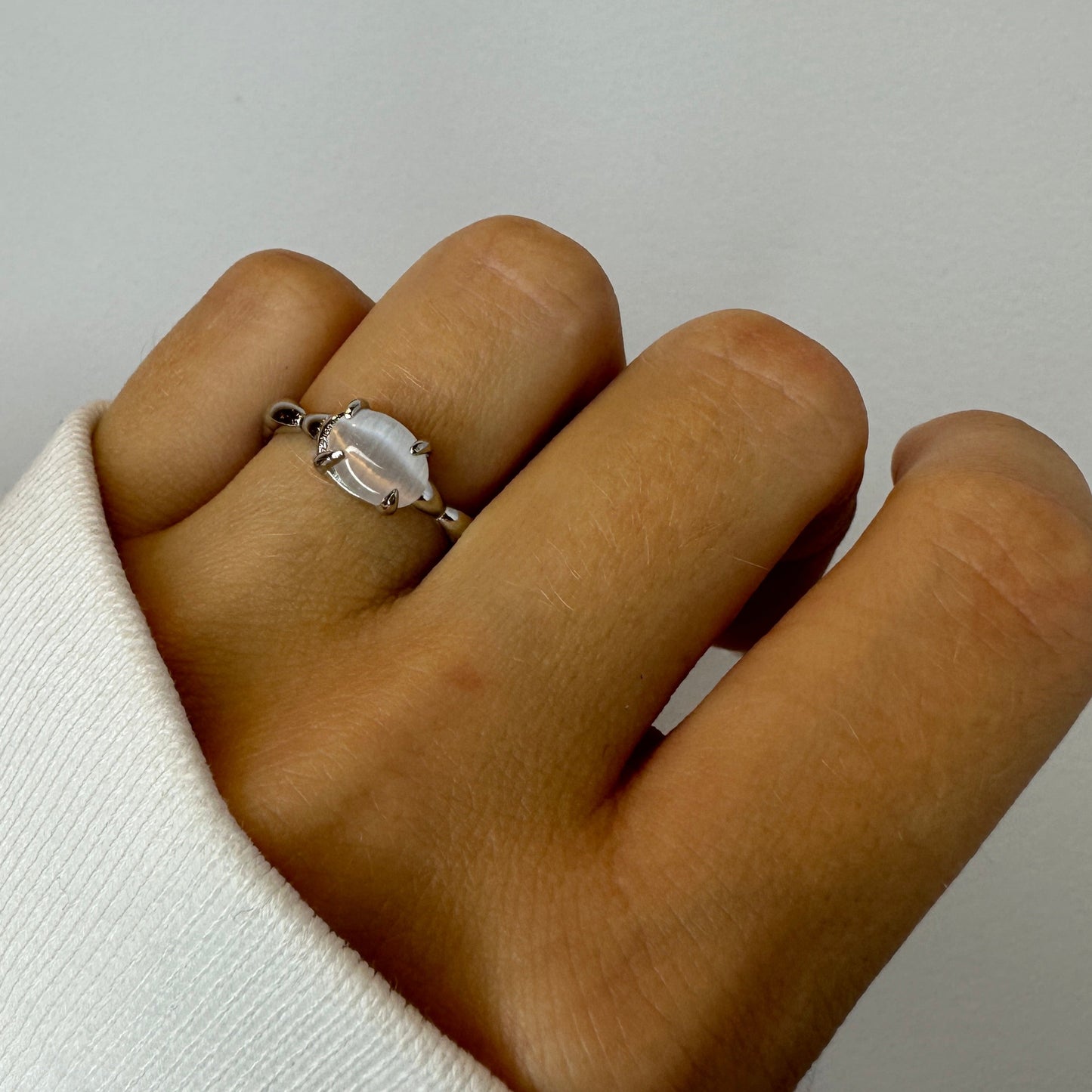 Irregular Shape Snake and Zirconia Stone silver Ring