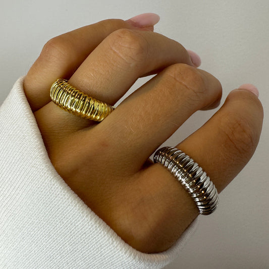 Silver and Gold Chunky Dainty Ring