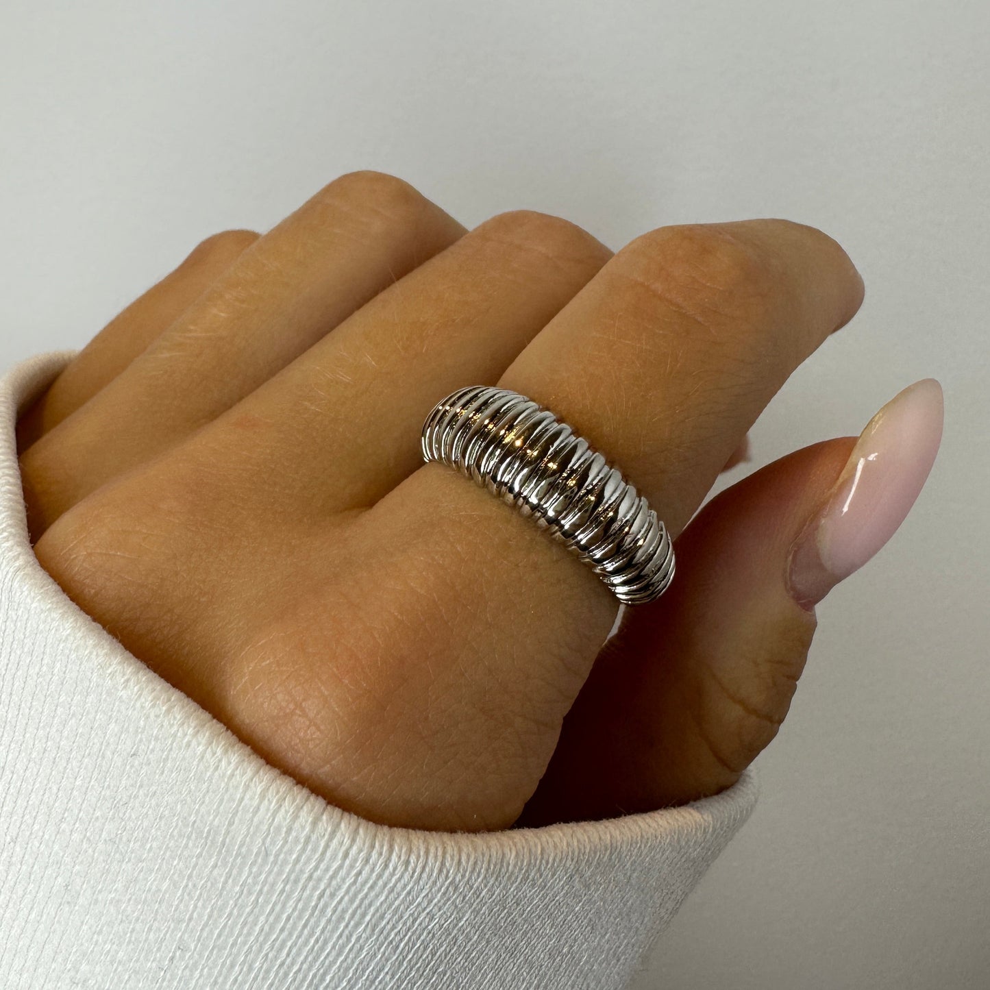 Silver and Gold Chunky Dainty Ring