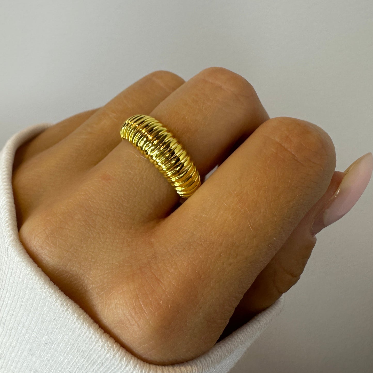Silver and Gold Chunky Dainty Ring