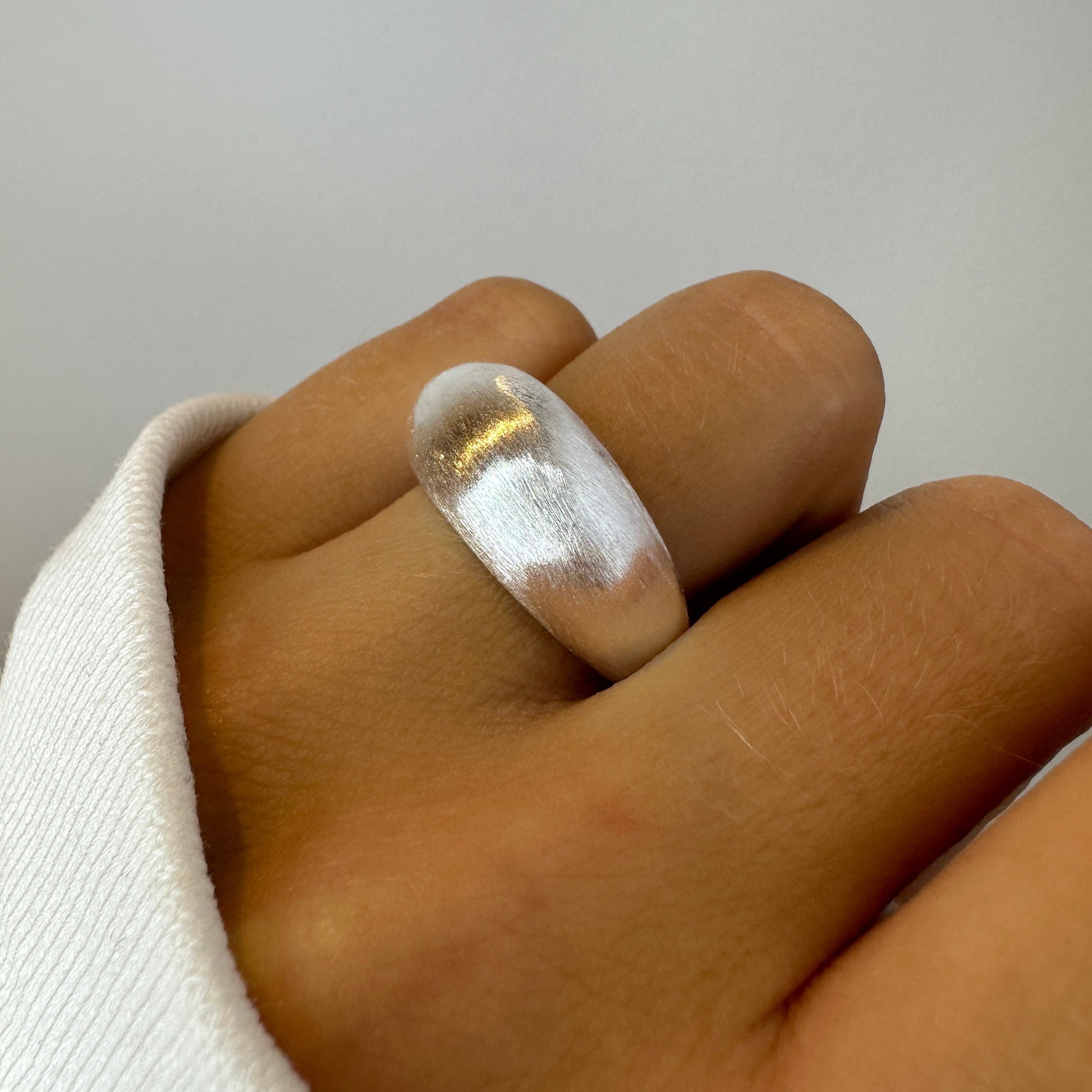 Chain Chunky Ring Silver Set