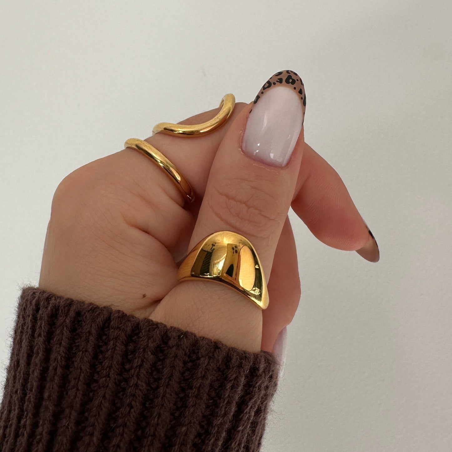 Liquid Metal Irregular Gold Rings