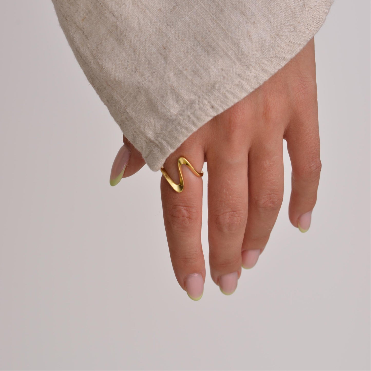Liquid Metal Irregular Rings in silver and gold