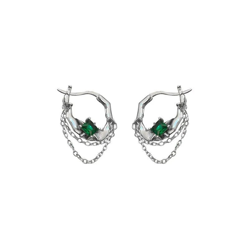 Handmade emerald gemstone earrings