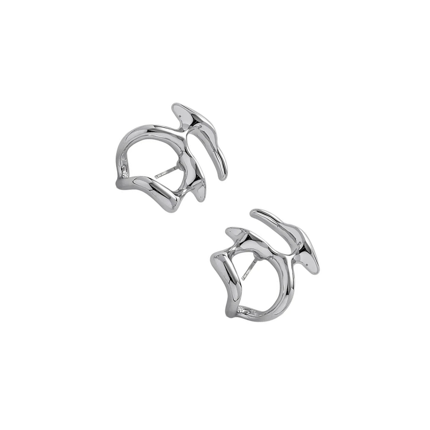 Geometric Silver Earrings