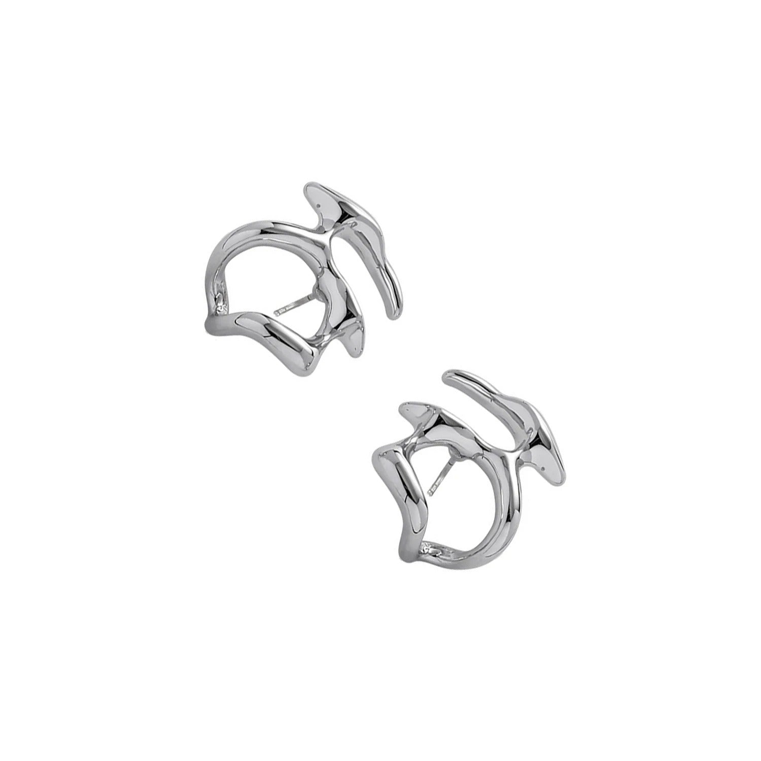 Geometric Silver Earrings