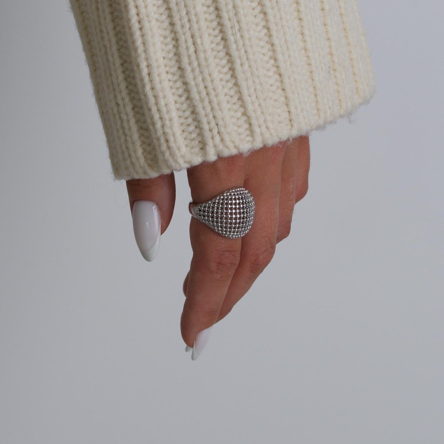 Silver Chunky Modern Ring