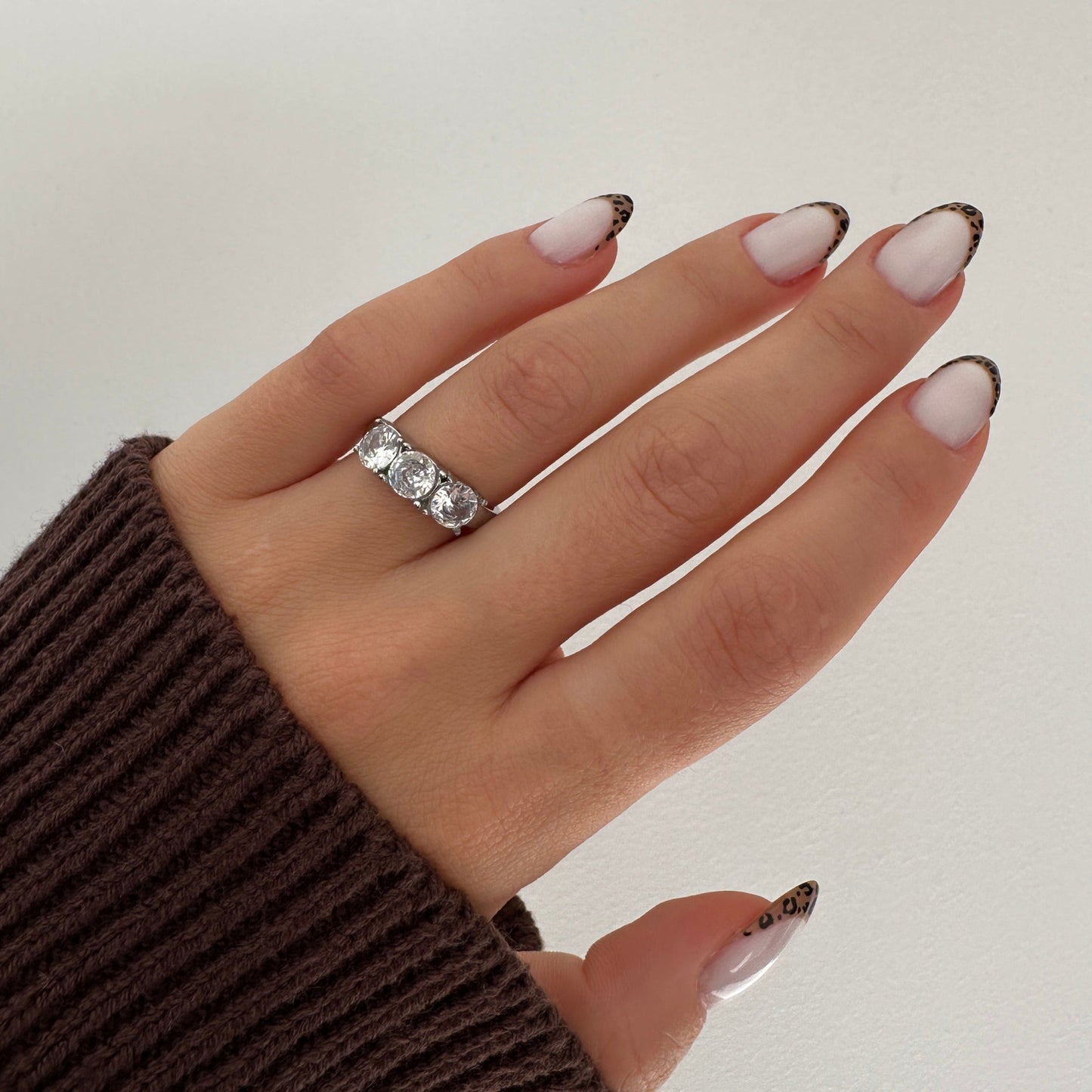 Solid Silver Zirconia Gemstone Ring