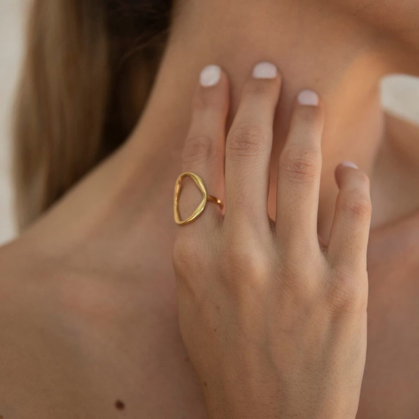 Oval Gold Plated Ring