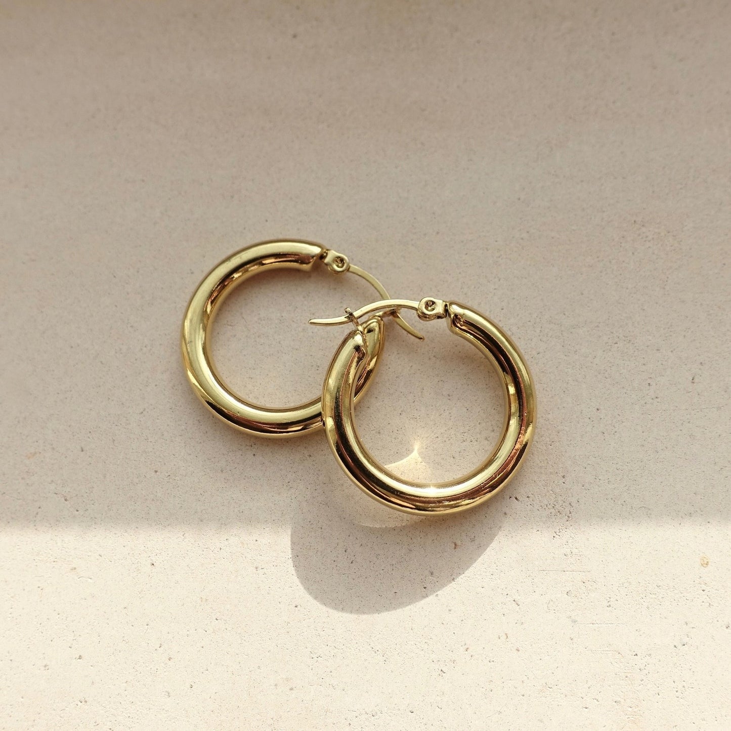 Gold Oval Earrings