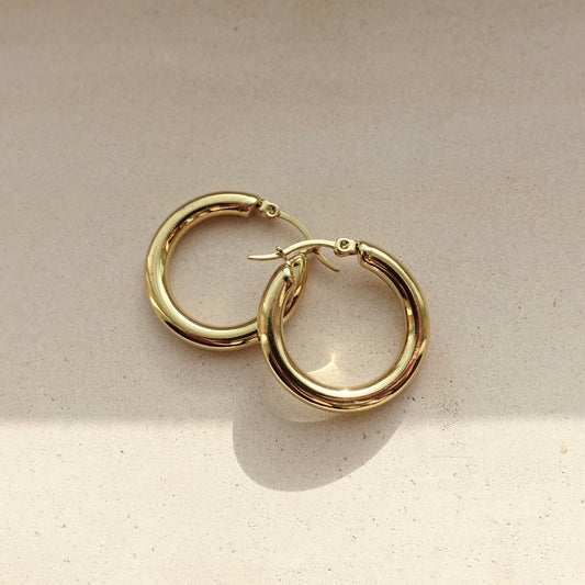 Gold Oval Earrings