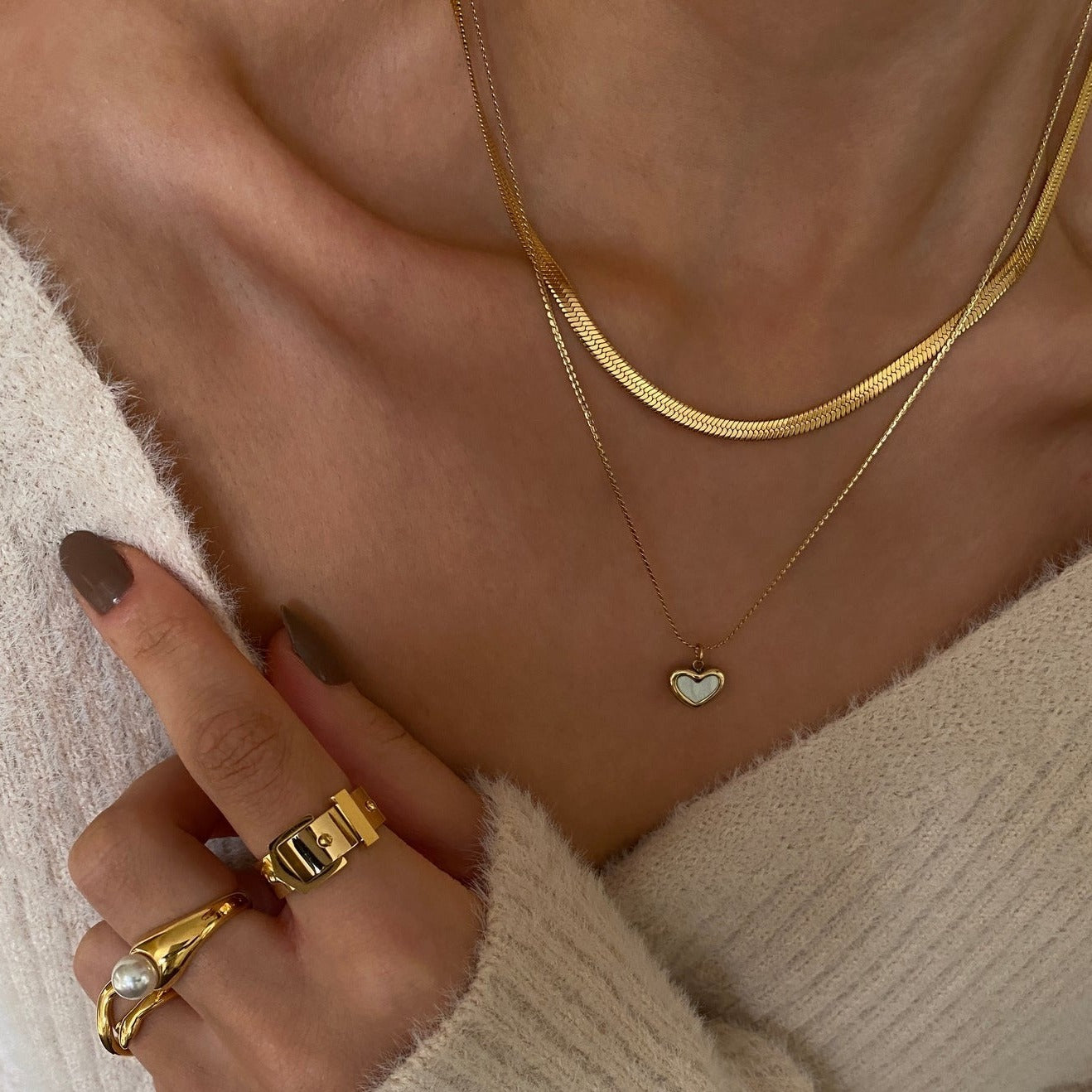 Silver Gold Snake Chain Necklace for Women Chunky Chain Necklace