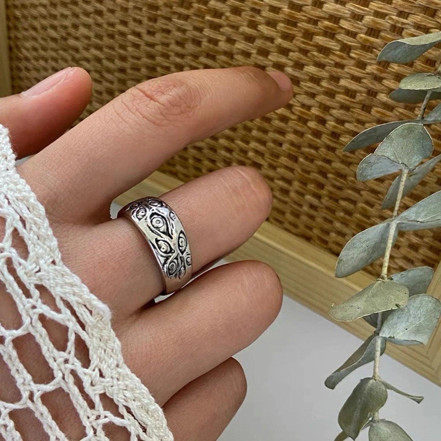Infinity Eye Chunky Silver Ring