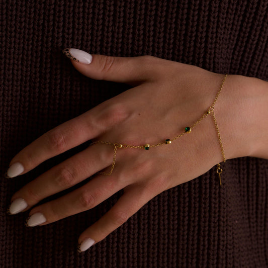 18k Gold Chain Ring Bracelet