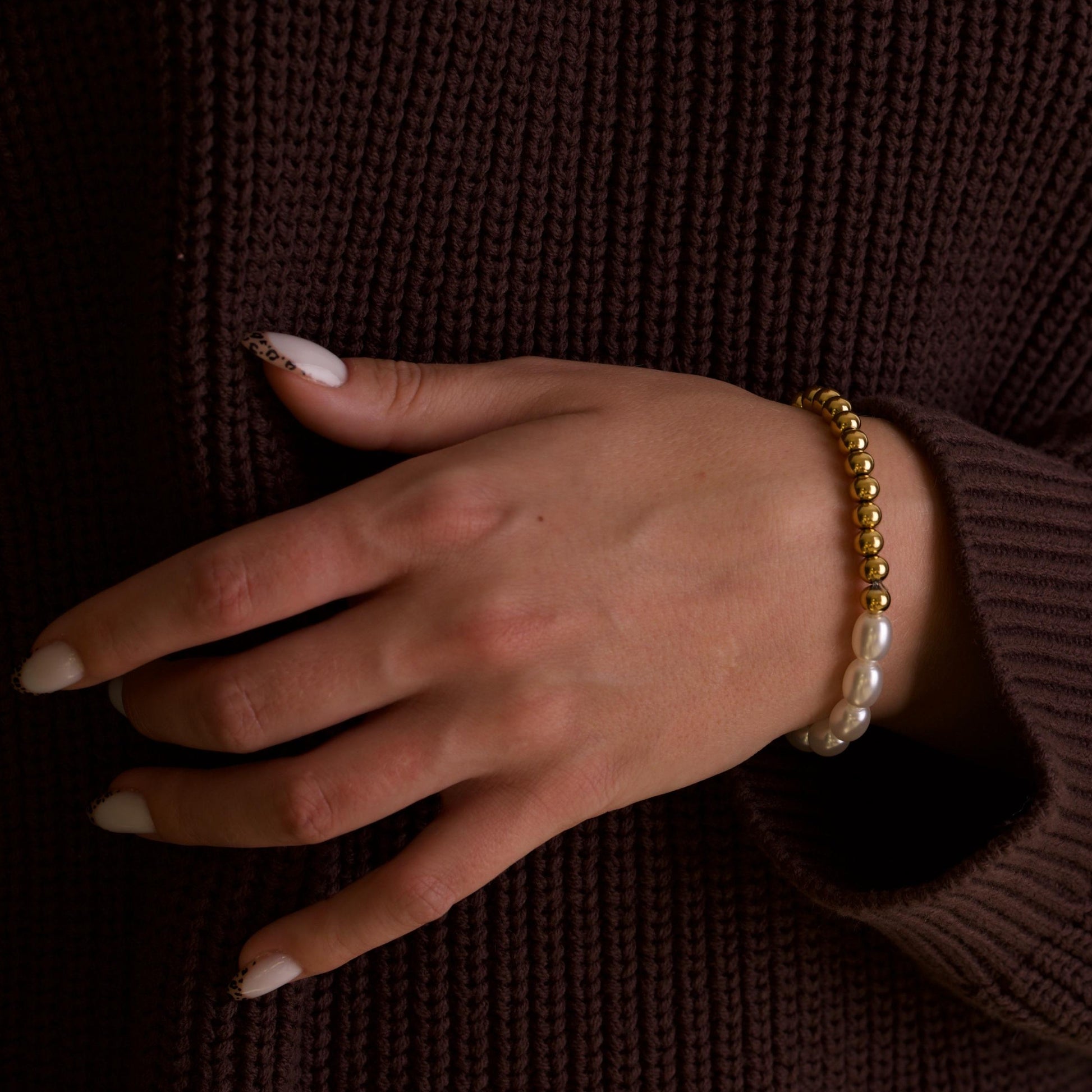 18k Gold Natural Pearl Bracelet