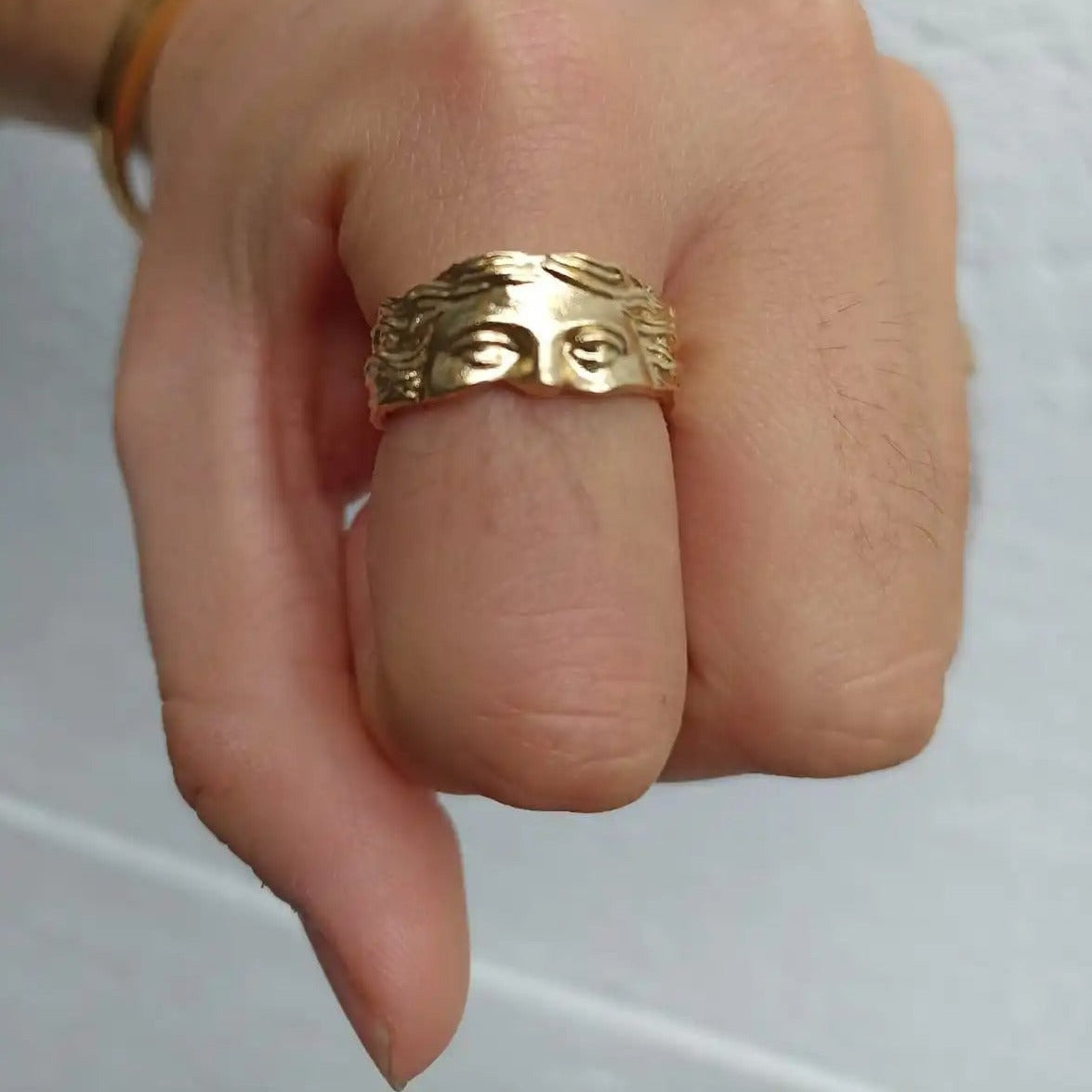 Greek God Unisex Gold Ring