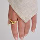 Chunky Waivy Gold and Silver Rings