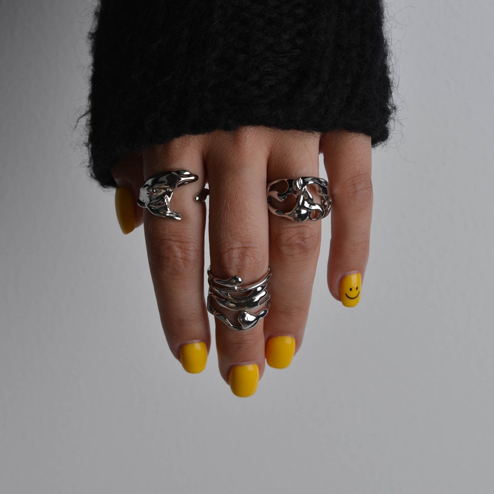 Stackable Irregular Rings | Liquid Metal Irregular Rings | Shop now ...