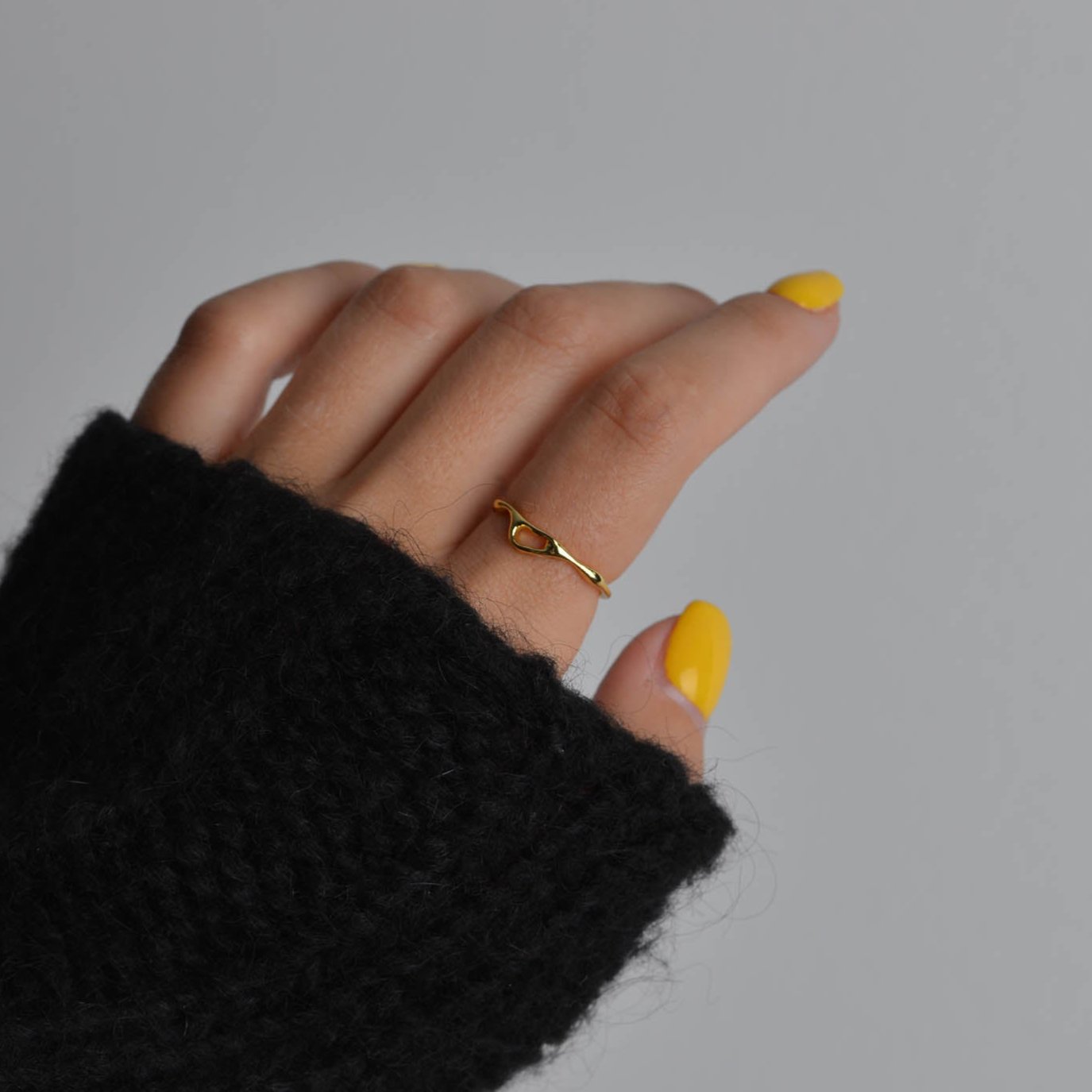 Thin Eye Silver and Gold Ring