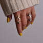 Chunky Geometric Silver and Gold Rings