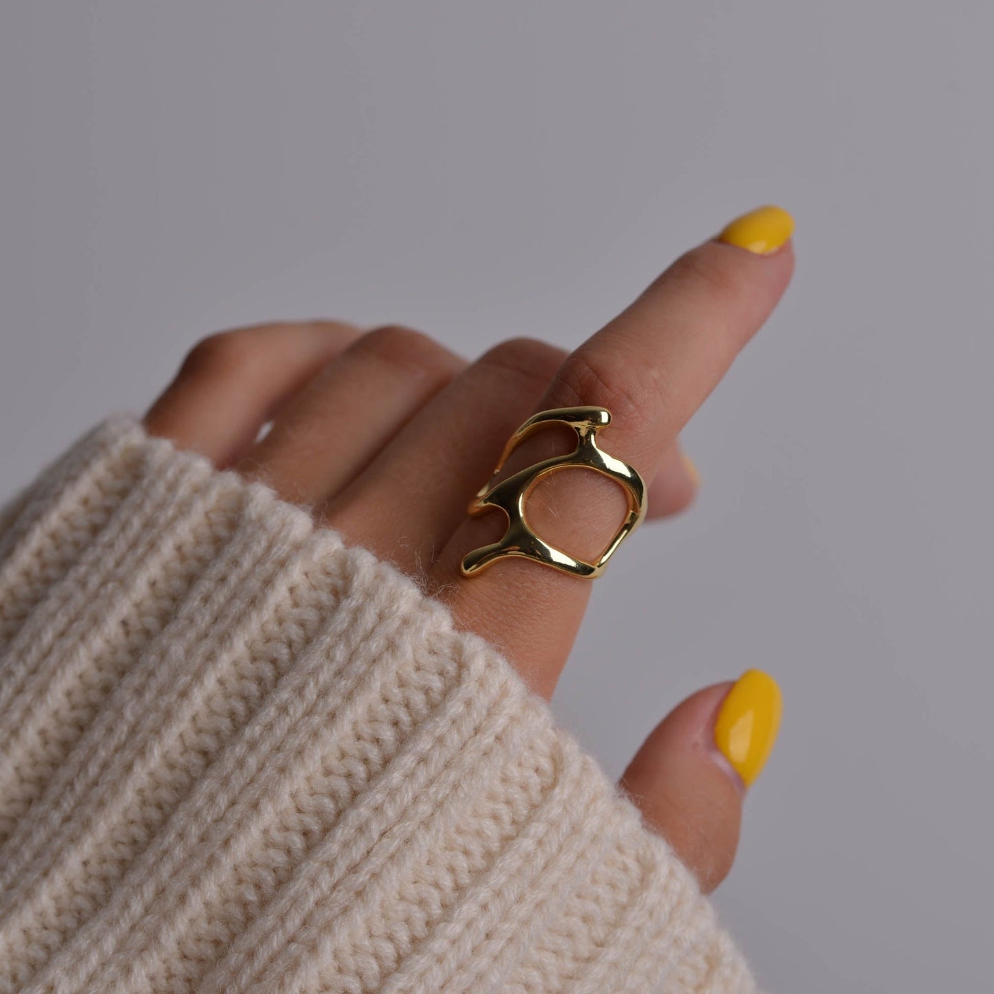 Chunky Geometric Gold Rings