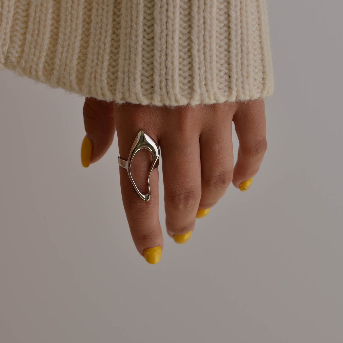 Gold and Silver Irregular Chunky Liquid Geometric Rings for Women