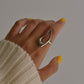 Gold and Silver Irregular Chunky Liquid Geometric Rings for Women