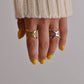 Criss Cross Silver and Gold Irregular Rings