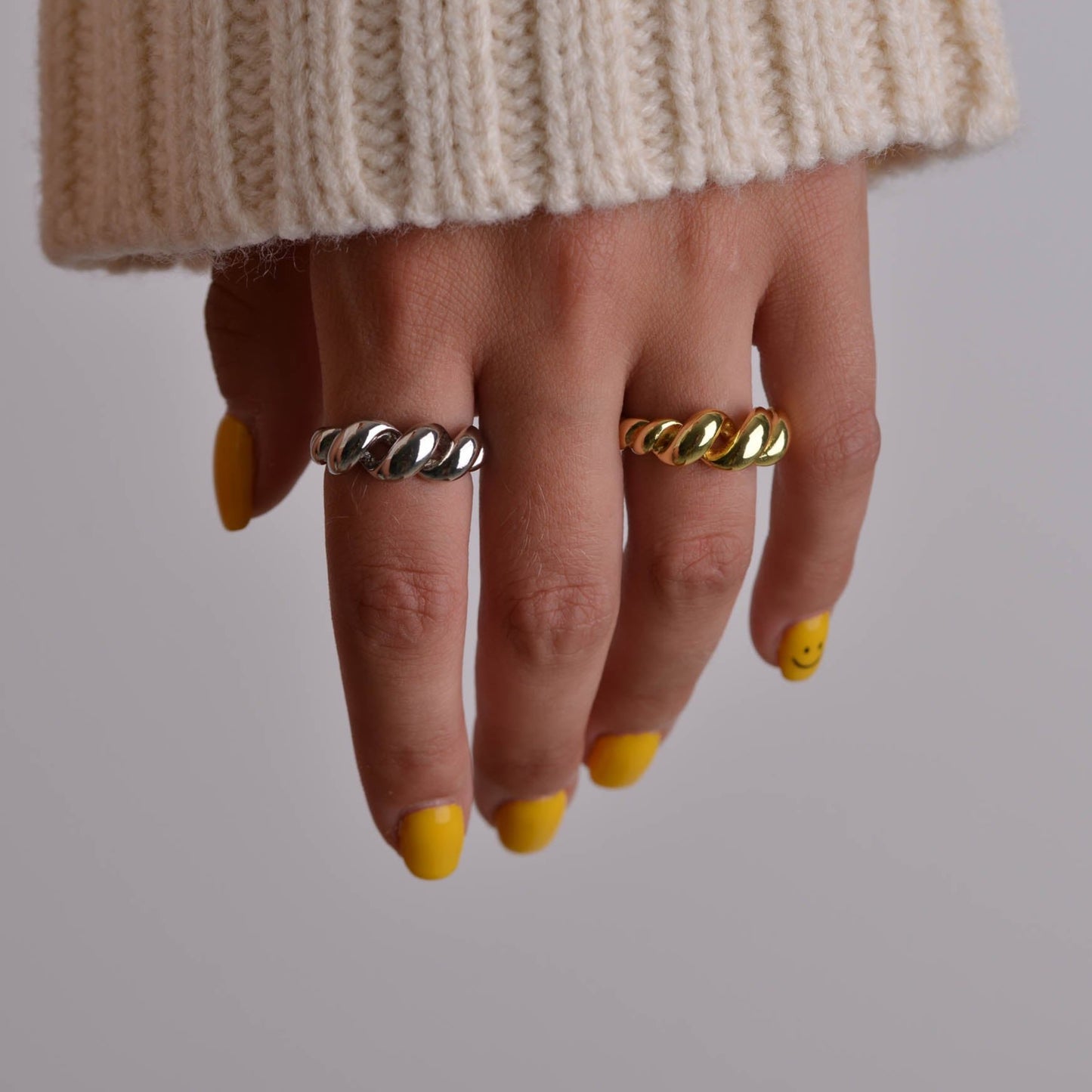 Shop Irregular Chunky Croissant Rings