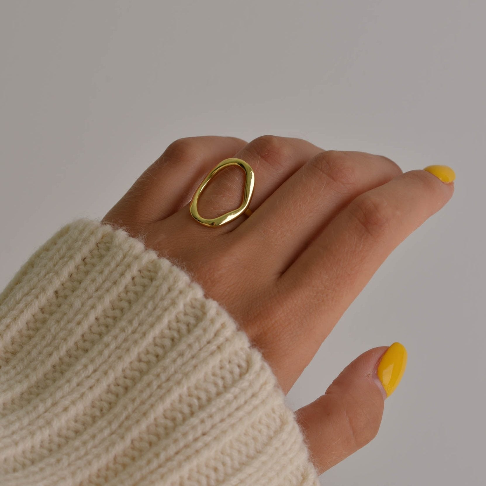 Silver and Gold Oval Rings